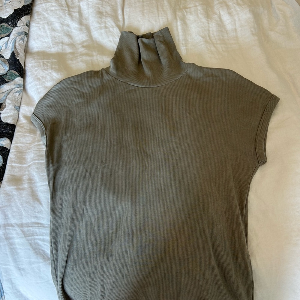 Zara Sage Green Ribbed Turtleneck
